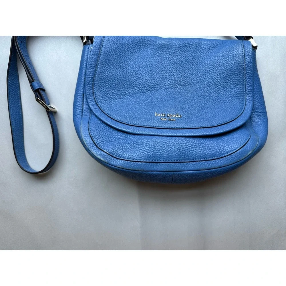 Kate Spade Roulette Small Saddle Crossbody Bag Deep Cornflower